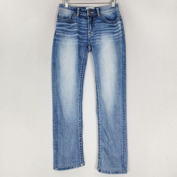 BKE Denim - BKE Jeans Womens 25 Blue Stella Mid Rise Straight Leg Medium Wash Casual Denim